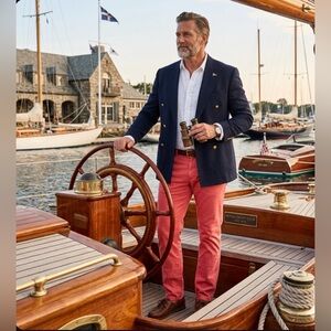 Bullock & Jones 620 Red Cotton Stretch Pants Size 44 Mens NWOT Morocco Luxe